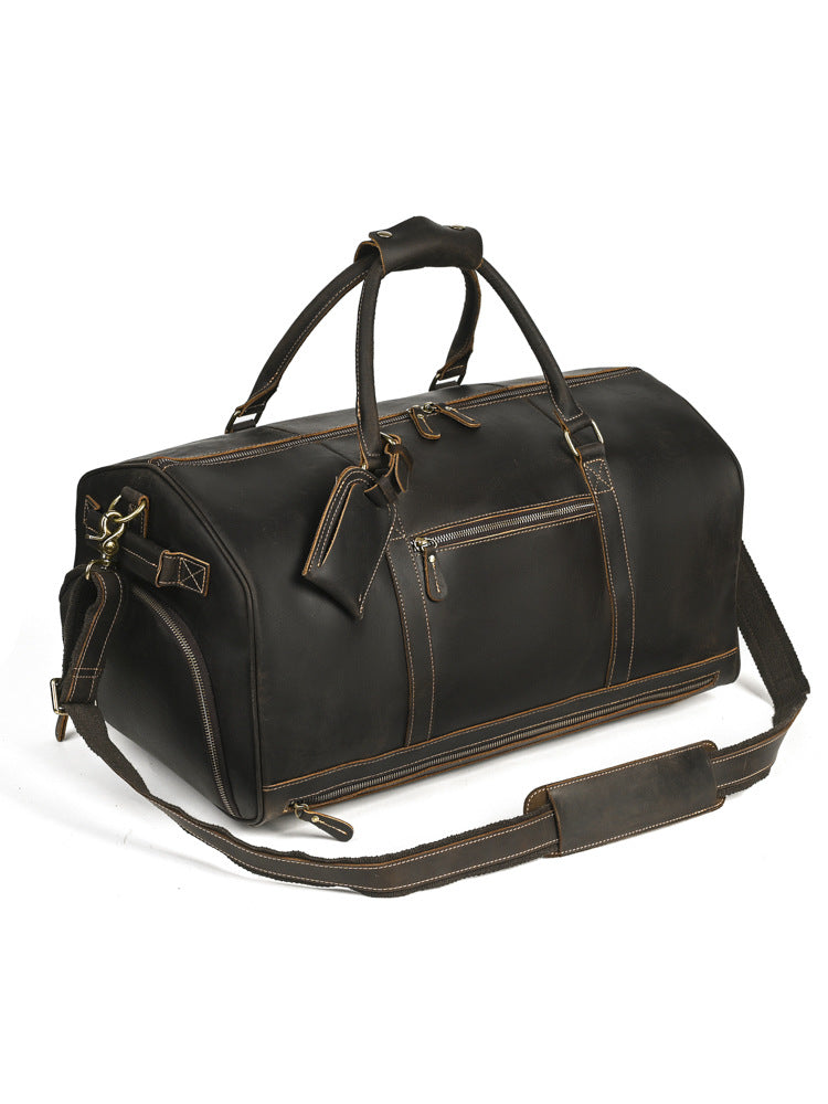 Men's Retro Crazy Horse Leather Traveling Genuine Men's Messenger Bag
