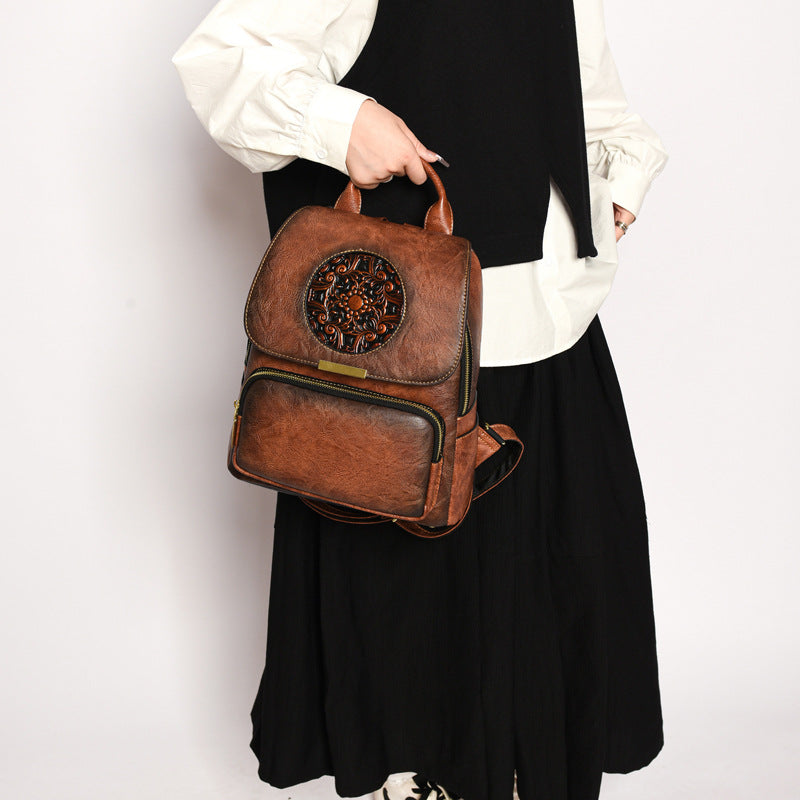 Women's Brushed Niche High-grade Light Luxury National Style Commuter Large Capacity Bags