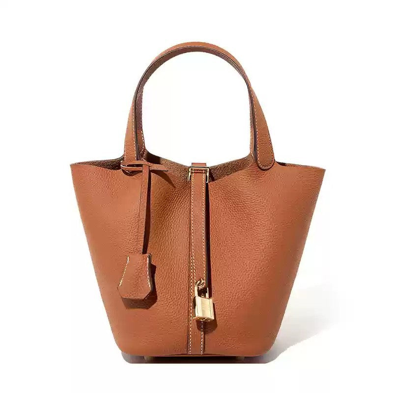 Women's Basket Genuine Leather Mummy Bridal Wedding High Bucket Bags