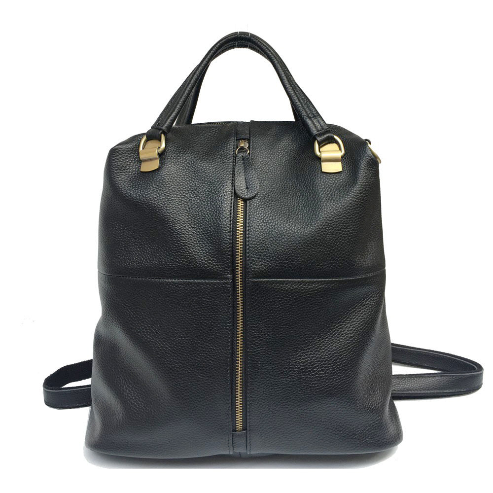 Women's Leather Black First Layer Cowhide Trendy Fashion Joker Women's Backpack