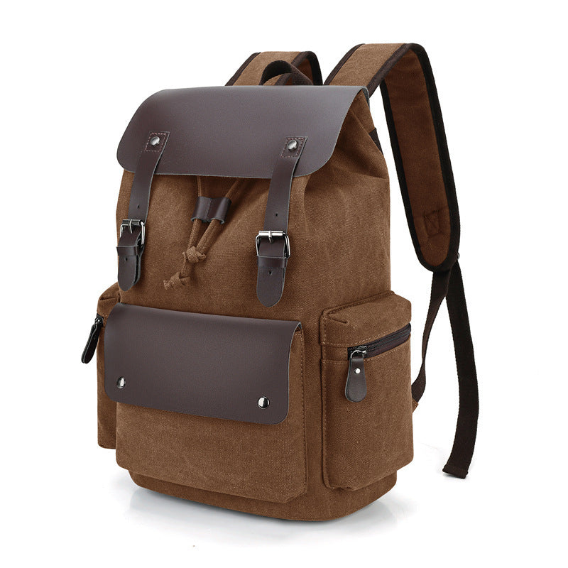 Men's Source Simple Canvas Large Capacity Retro Backpacks