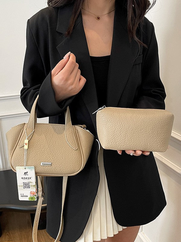Women's Pattern Soft Leather High-grade Portable Vegetable Basket Bags
