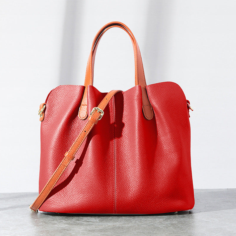 Women's Linen Blue Prepuce Commuter High Sense Tote Bag