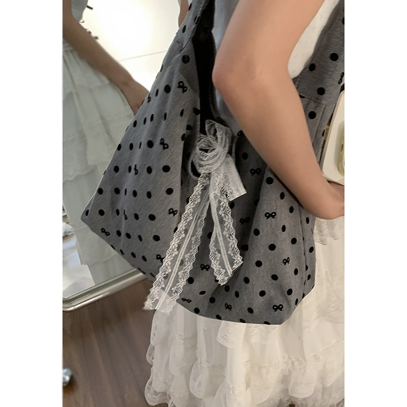 Women's Large Capacity Canvas Fashion Polka Dot Bags