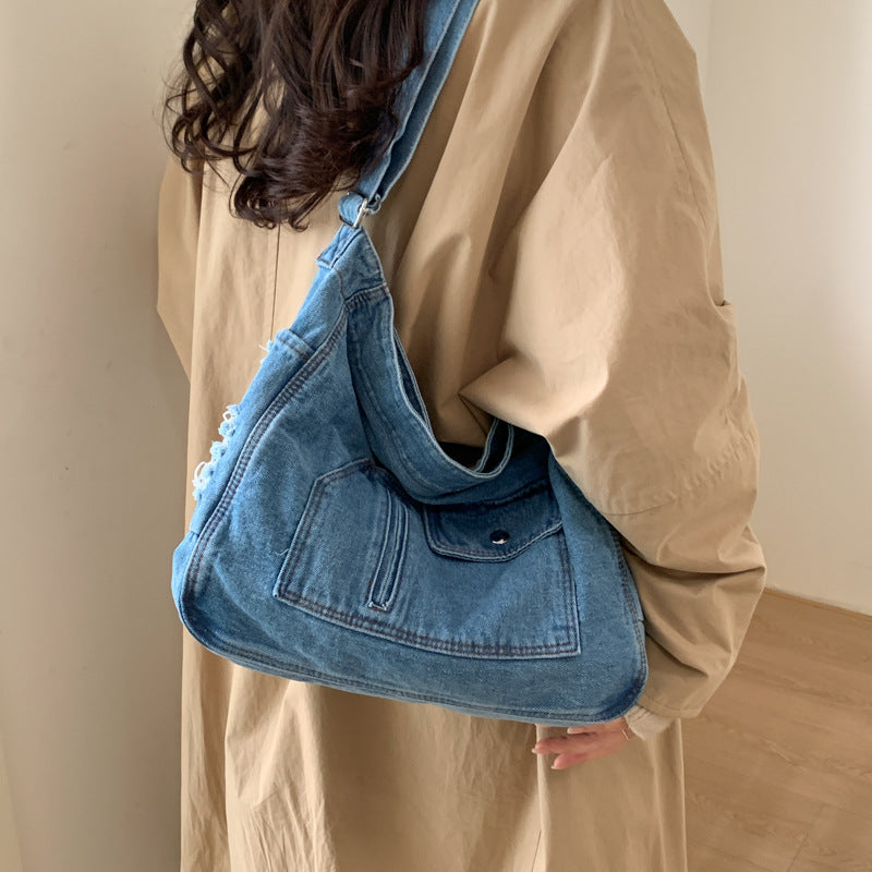 Women's Denim Fashion Large Capacity Commuter For Bags
