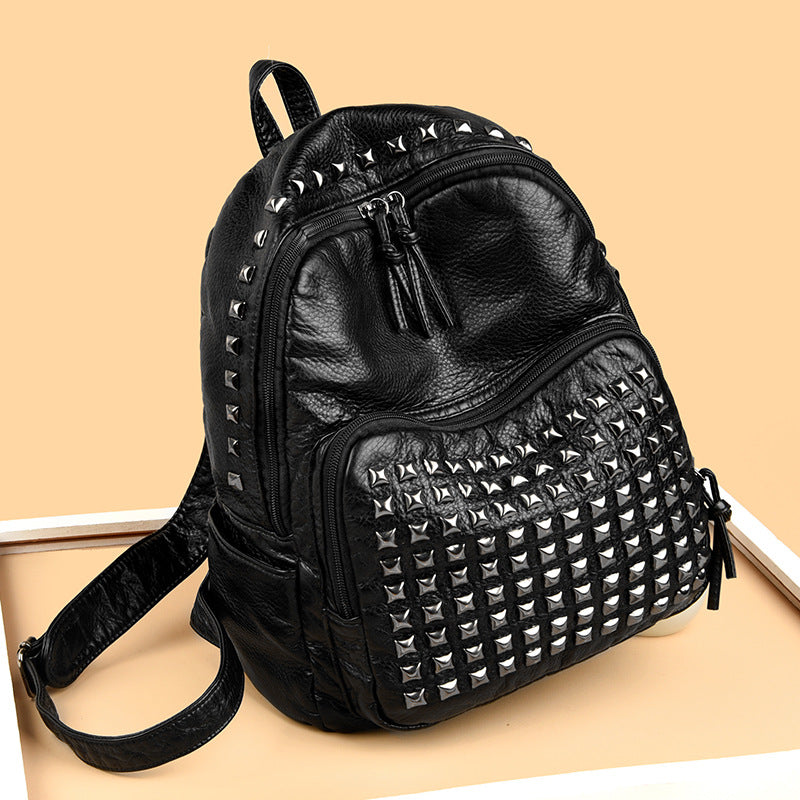 For One Computer Large Capacity Trendy Rivet Women's Backpack