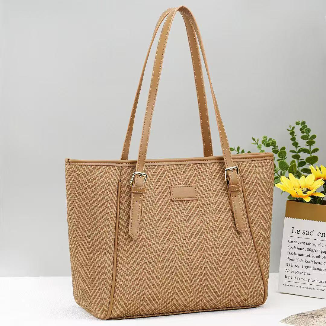 Temperament Korean Style Trendy Stone Pattern Macaron One Large Capacity Tote Bag