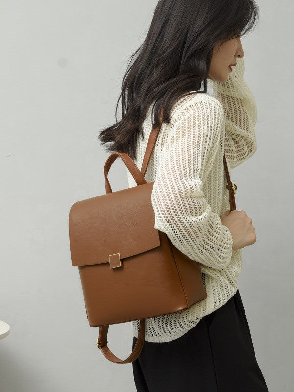 Women's Commuter Solid Color High-grade Shaped Shopping Women's Backpack