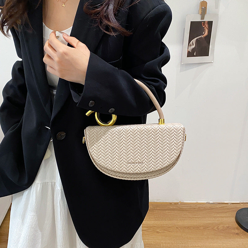 Women's Saddle Light Luxury High Sense Niche Personality Women's Shoulder Bag