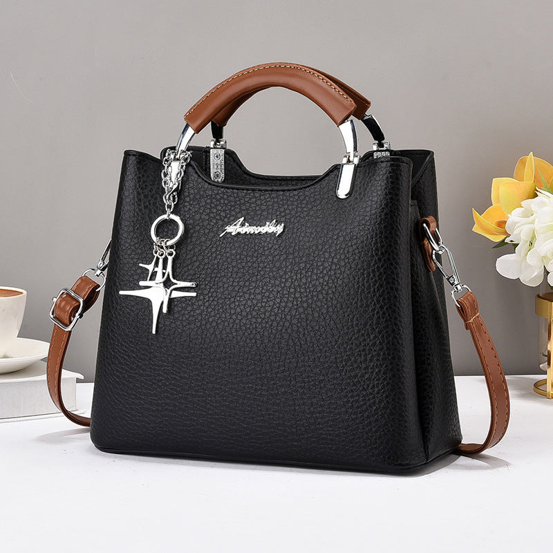 Women's Textured Simple Versatile Soft Leather Large Capacity Women's Handbag
