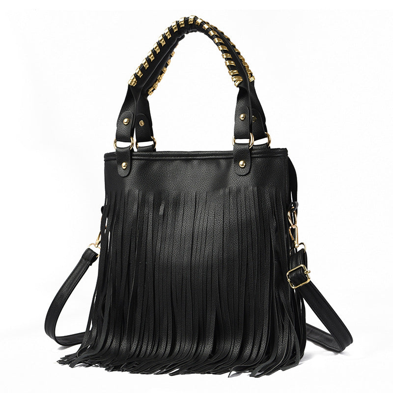 Women's Fashion Trendy Grace Big Ding Tassel Large Capacity Handbags