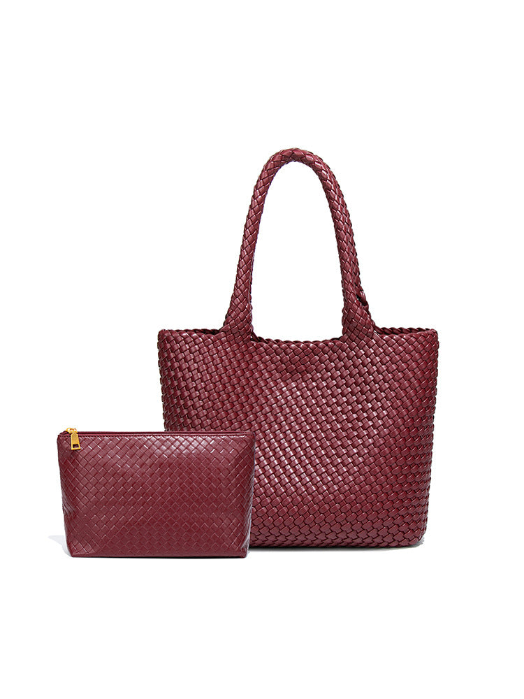 High-grade Soft Leather Hand-woven Idle Style Bags