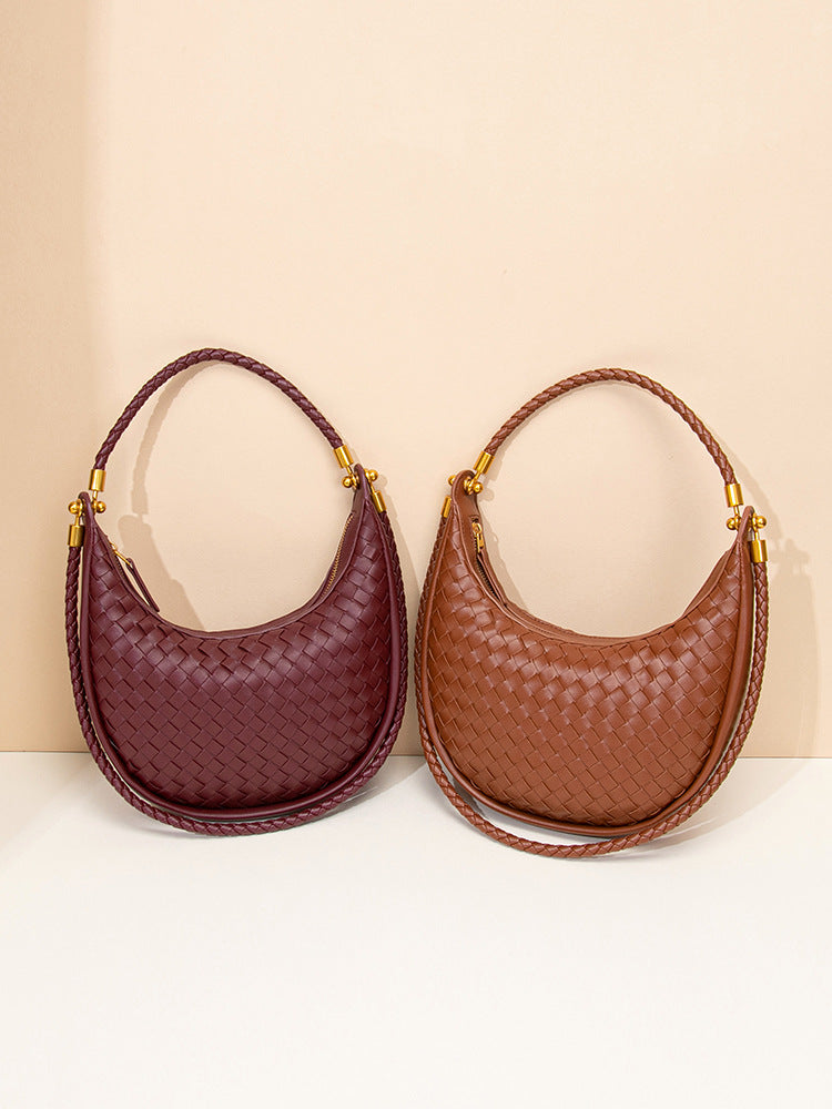 Women's Woven High Sense Selenodont One Retro Fashion Underarm Bag