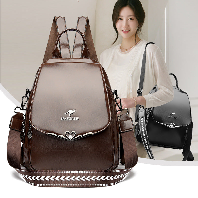 Women's Large Capacity Soft Leather Multipurpose Mother Single Women's Backpack