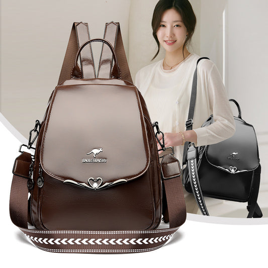 Women's Large Capacity Soft Leather Multipurpose Mother Single Women's Backpack