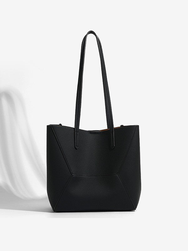 Women's Niche Retro Patchwork Contrast Color Trendy Large Capacity Commuter Son Tote Bag