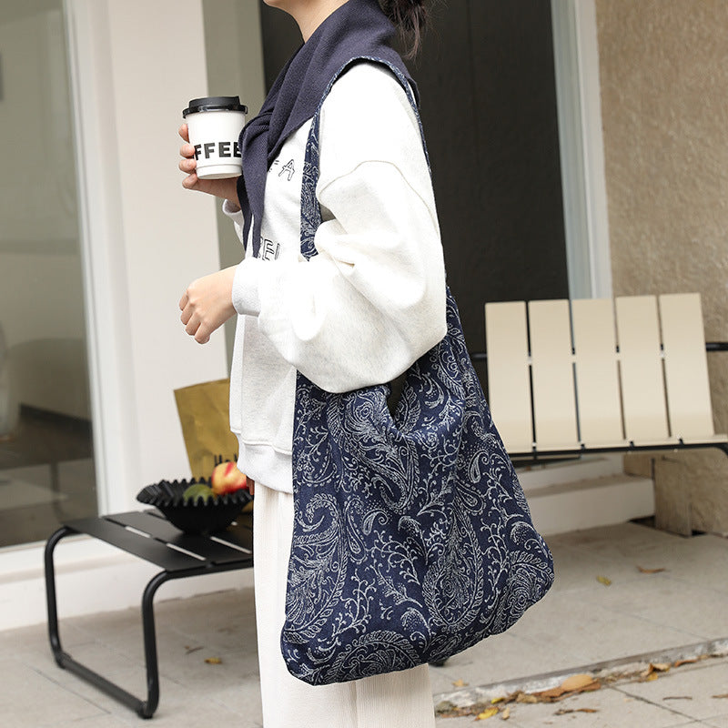 Women's Artistic Canvas Fashion Embroidery Thread Pattern Shoulder Bags