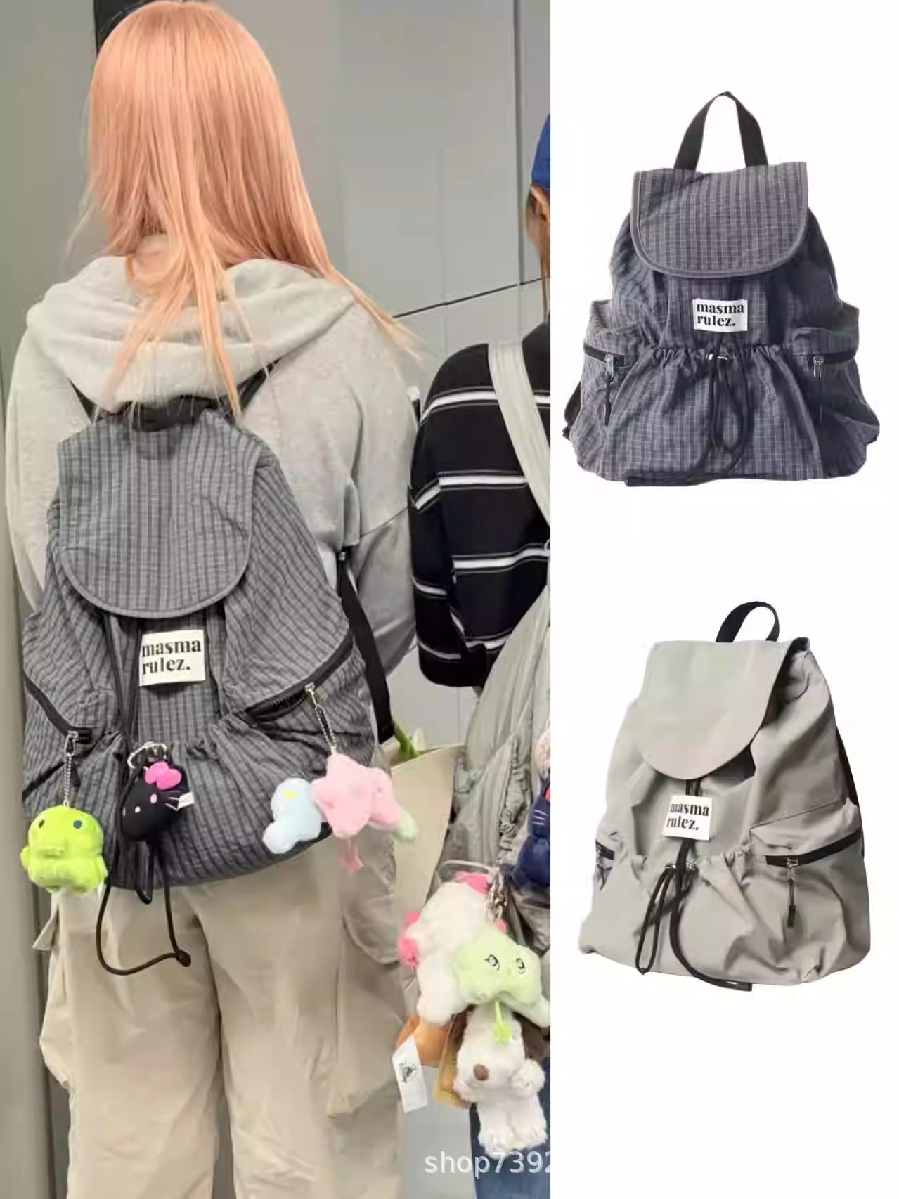 Checked Design Leisure Large Capacity Lightweight Women's Backpack