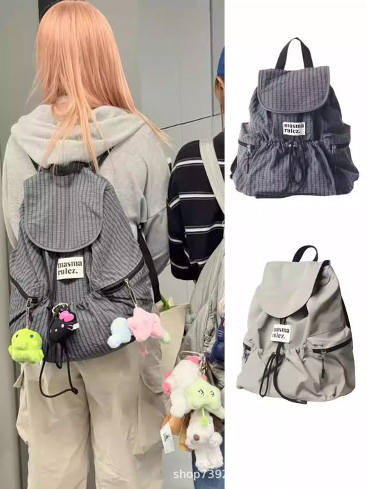Checked Design Leisure Large Capacity Lightweight Women's Backpack