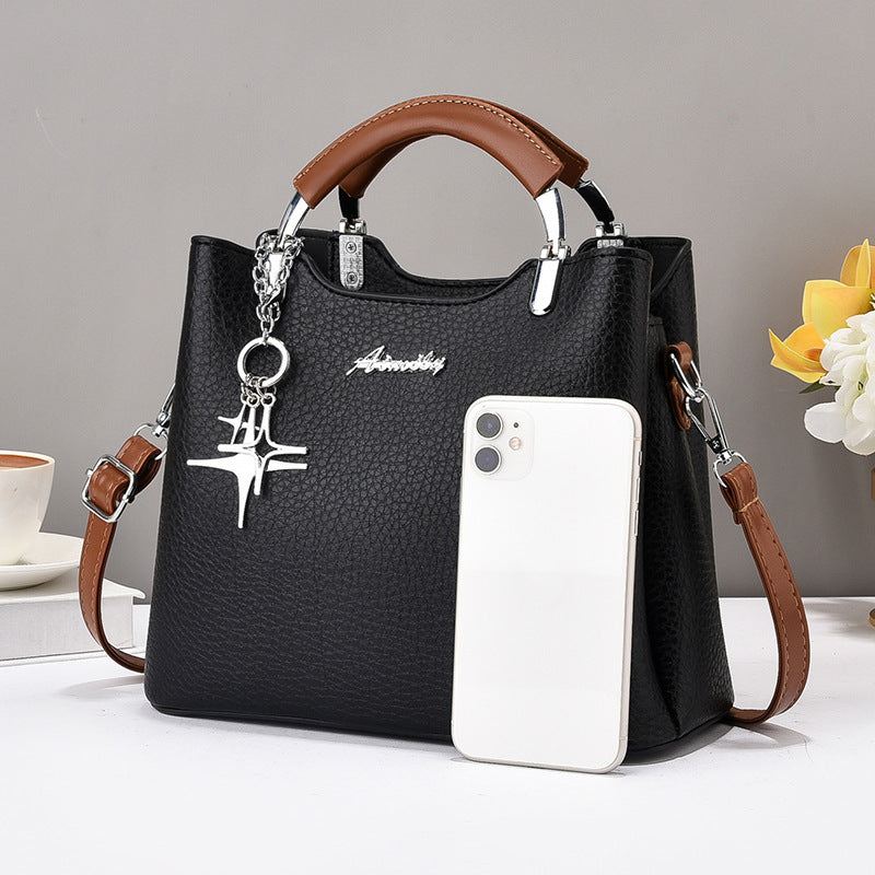 Women's Textured Simple Versatile Soft Leather Large Capacity Women's Handbag