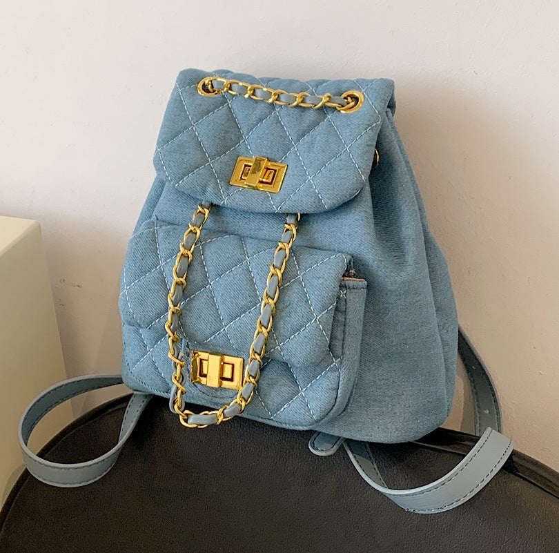 Women's Advanced Texture Diamond Chain Stylish Good Women's Backpack