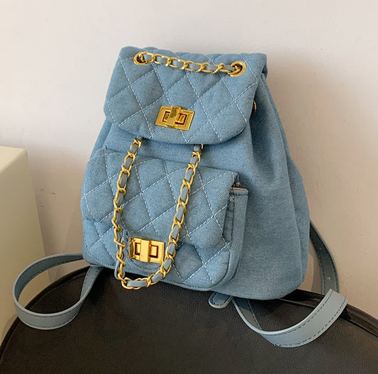 Women's Advanced Texture Diamond Chain Stylish Good Women's Backpack
