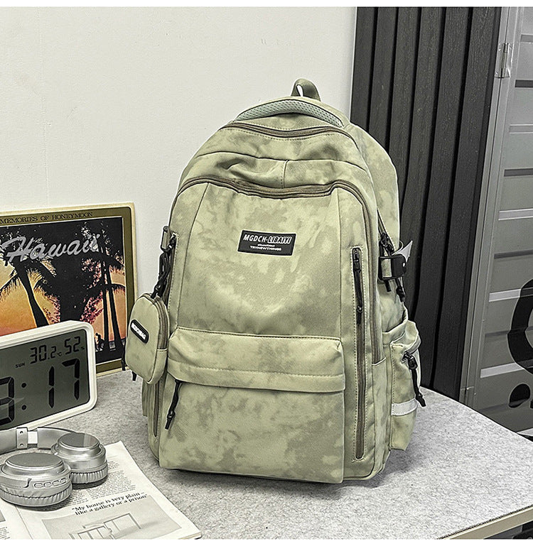 Couple Korean Style Solid Color College Leisure Backpack