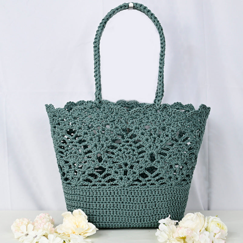 Women's Woven Knitted Handmade Cotton Thread Hollow Crochet Women's Handbag