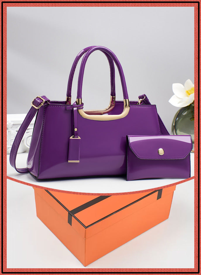 Women's Simple Fashion Patent Leather Shiny Bridal Wedding Bags