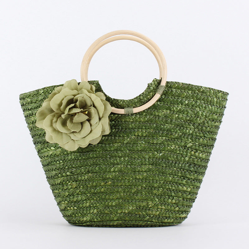 Rattan Straw Hand-woven Seaside Vacation Graphy Women's Handbag