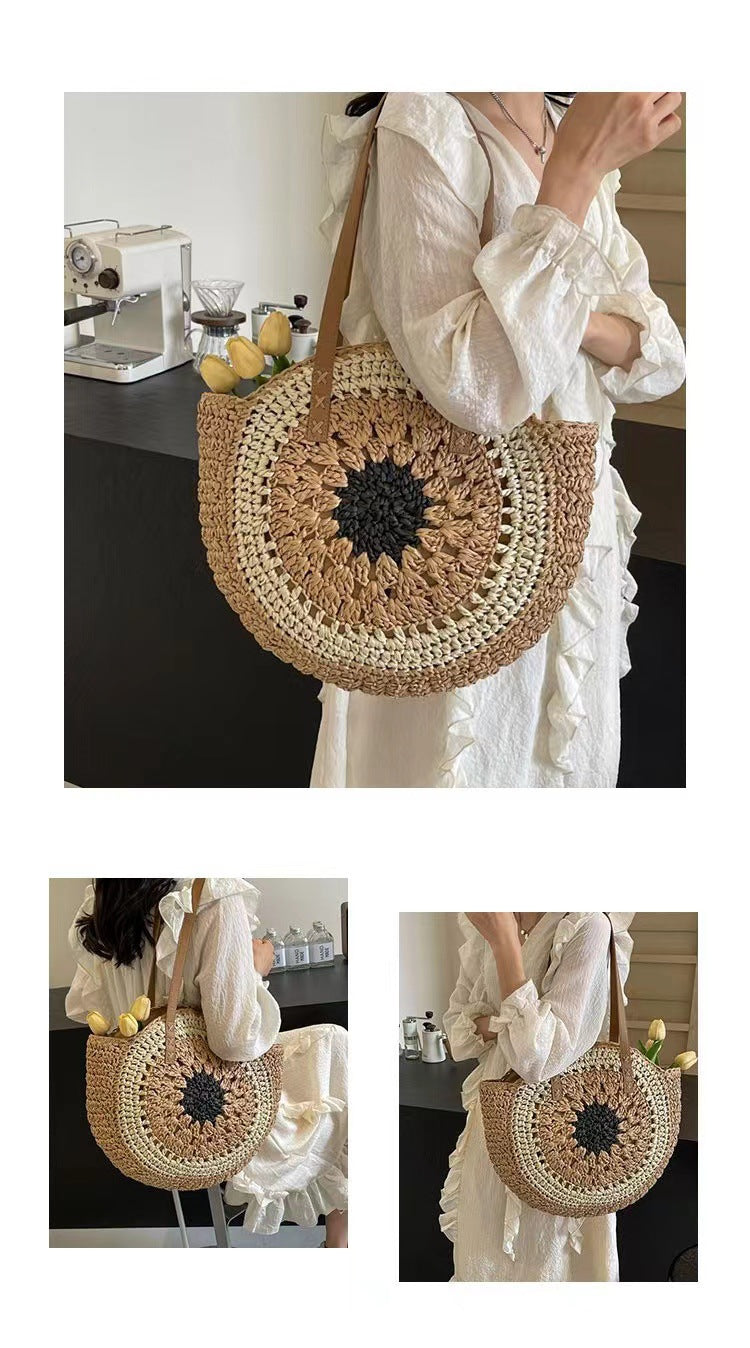 Woven Seaside Vacation Beach Large Capacity Women's Shoulder Bag