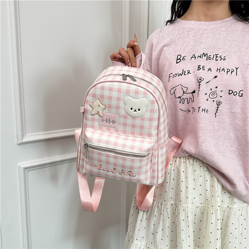 Korean Style Cute Bunny Polka Dot Simple Large Capacity Lightweight Backpacks