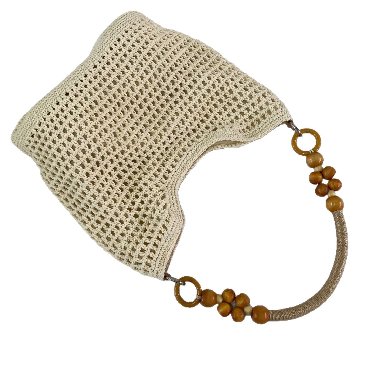 Women's High-grade Niche Crocheted Cotton Thread Straw Large Capacity Underarm Vacation Women's Shoulder Bag