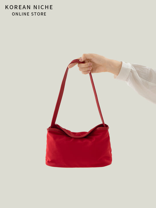 Women's Style Minimalist Solid Color Nylon Material High-grade Fashion Shoulder Bags