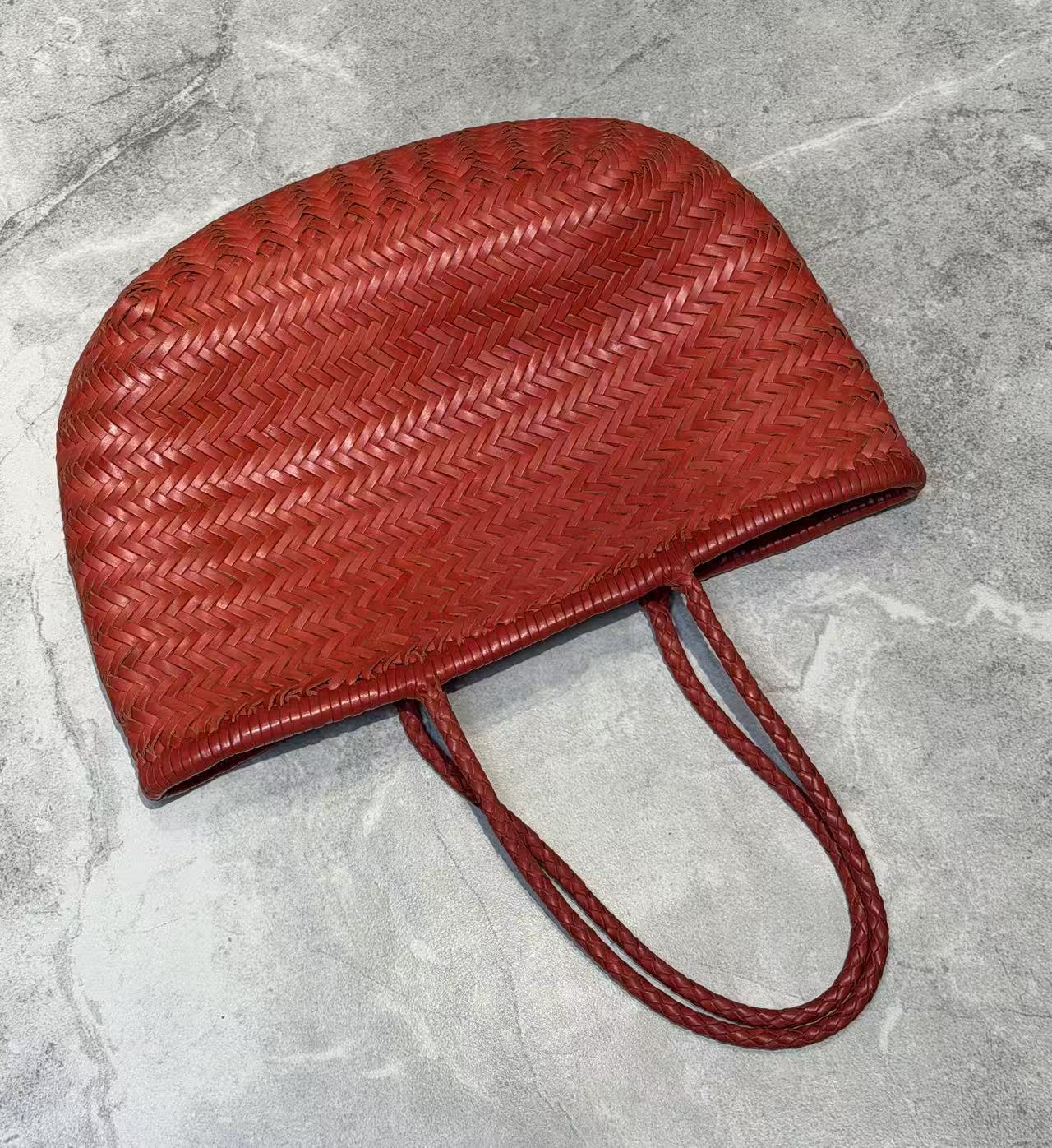 Genuine Leather French Food Basket Layer Large Bags