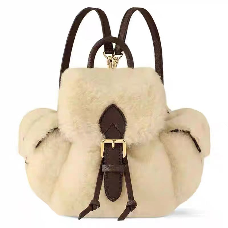 Women's Plush Cute Preppy Style Leisure Mini Women's Backpack