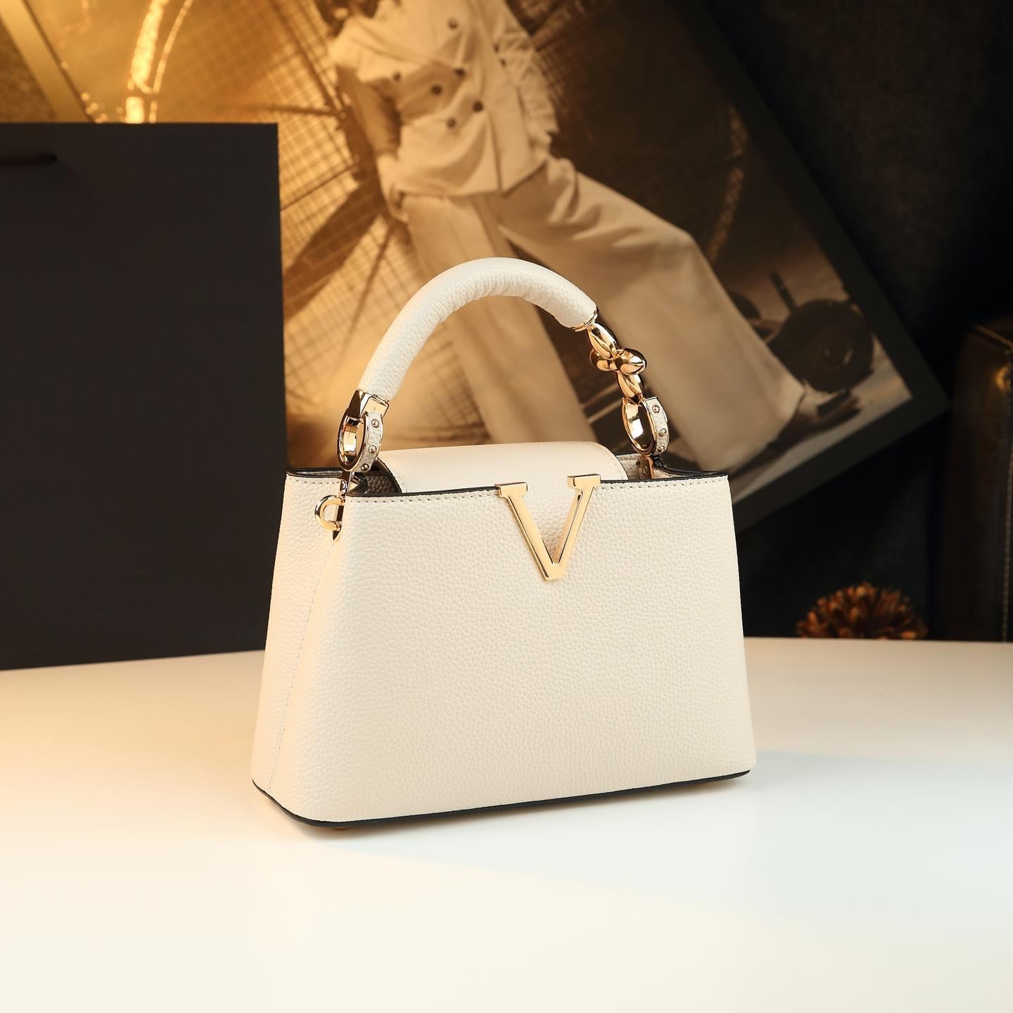 Women's Genuine Leather Soft Fashion Versatile Simple Bucket Bags
