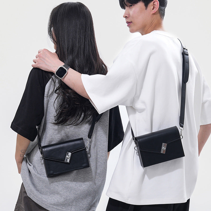 Men's & Women's Hard Box Button Pouch Simple Fashion Bags