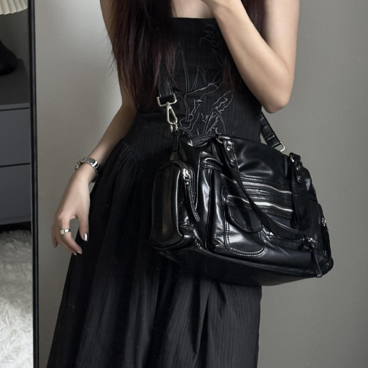 Commuter Motorcycle Punk Advanced Female Niche Women's Shoulder Bag