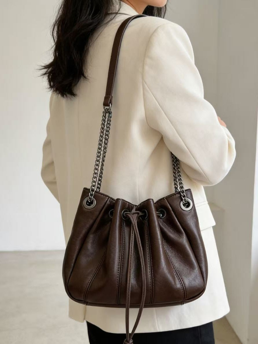 Comfortable Fashion Drawstring Versatile Chain Commuting Women's Messenger Bag