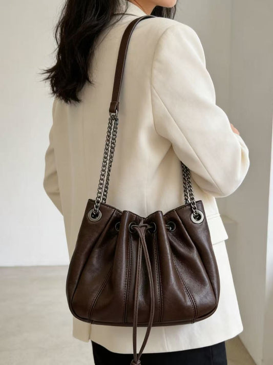 Comfortable Fashion Drawstring Versatile Chain Commuting Women's Messenger Bag