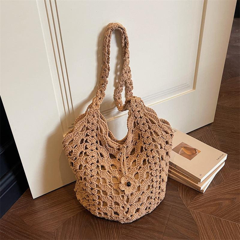 Women's Woven Fashionable Niche Holiday Large Capacity Shoulder Bags