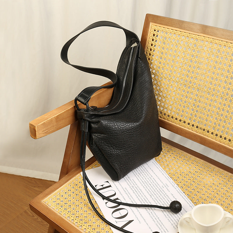 Commuter Idle Style Asymmetric Design Bubble Pattern Soft Underarm Bag