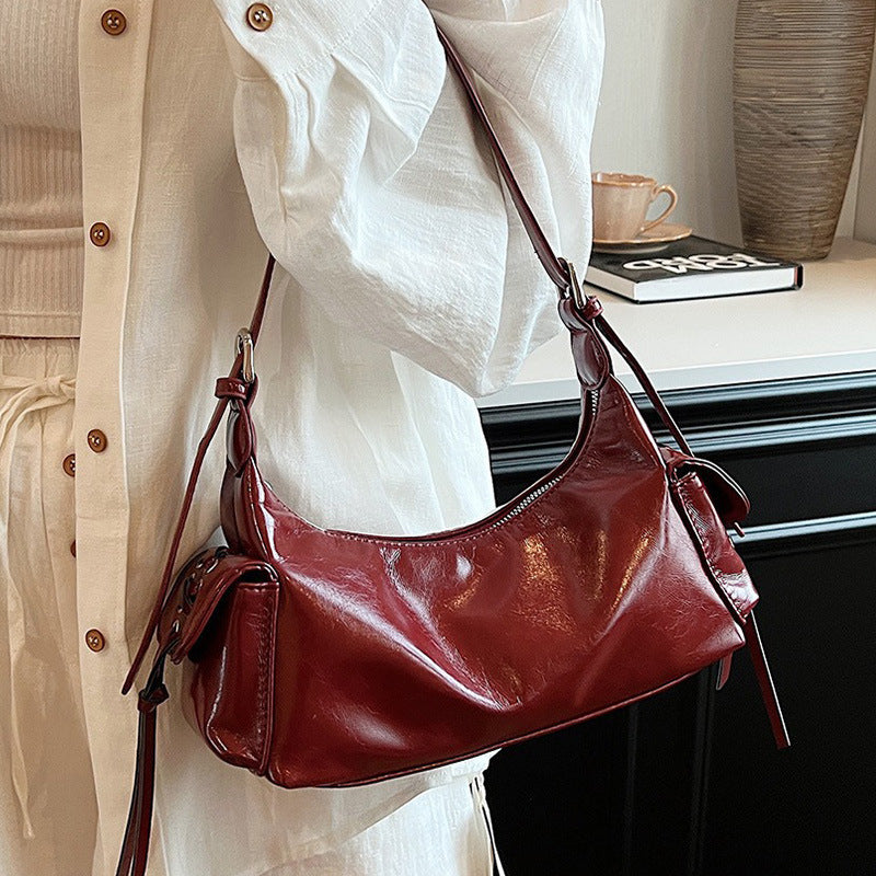 Korean Style Trendy Hot Bow Motorcycle Female Women's Shoulder Bag