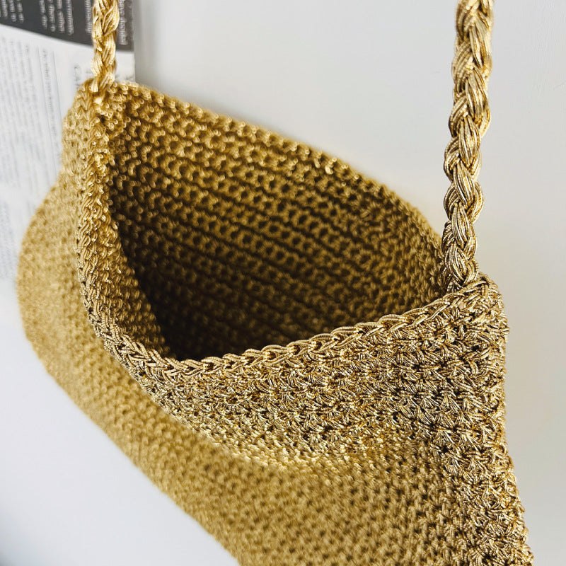 Women's Underarm Design Artistic Retro Lazy Gold Thread Women's Shoulder Bag