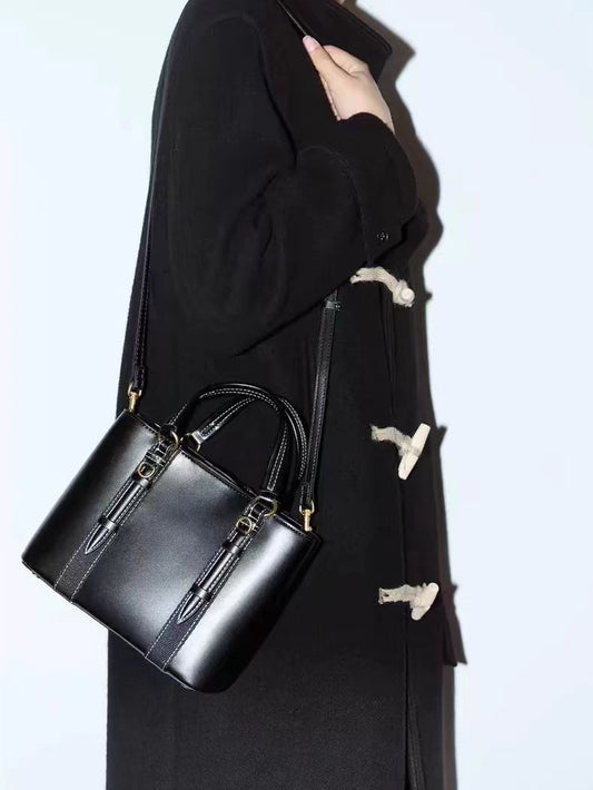 Women's Black Mini City Portable Versatile Double Women's Messenger Bag