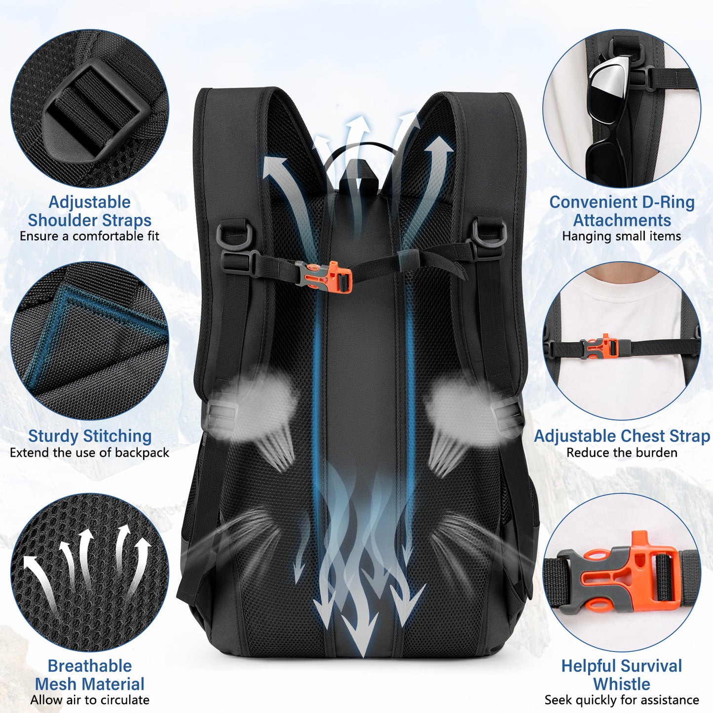 Women's & Men's Fashion Large Capacity Comfortable Hiking Light Sports Backpack