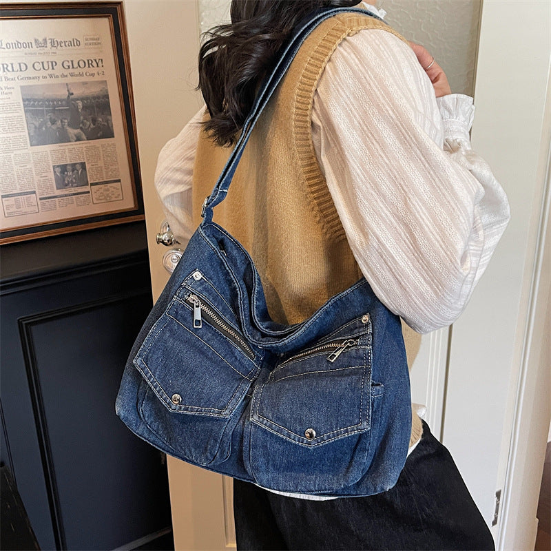 Women's Autumn Large Capacity Double Pocket Cloth Women's Messenger Bag