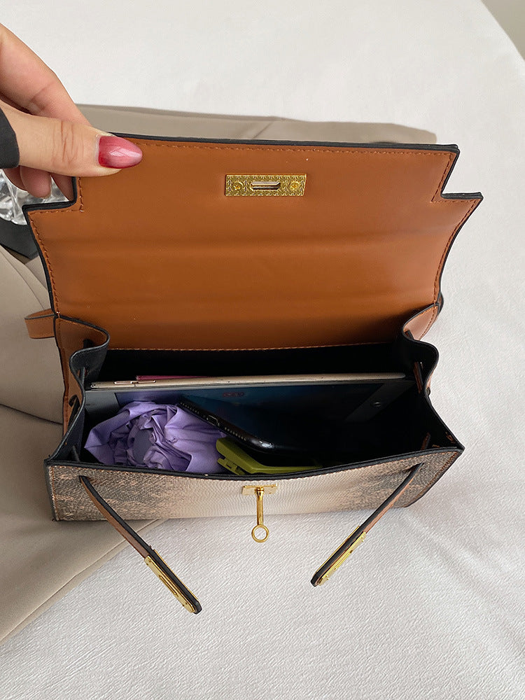 New Women's Retro Snake Pattern Kelly Bags