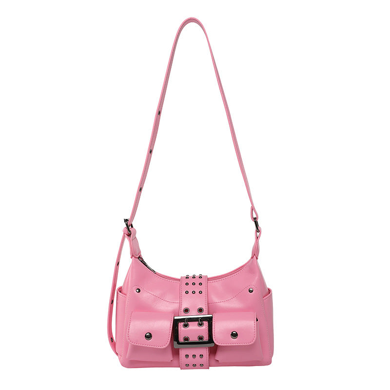 Designer Punk Hot Rivet Fashion Motorcycle Underarm Bag